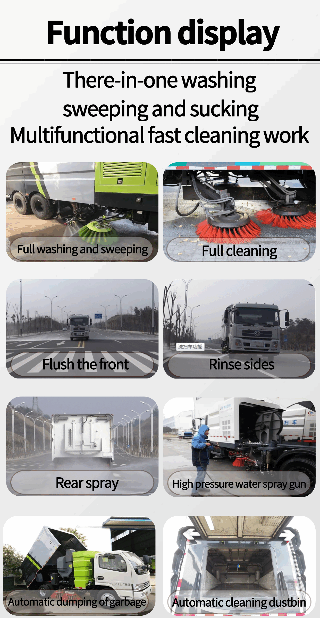 Road sweeper working scene picture